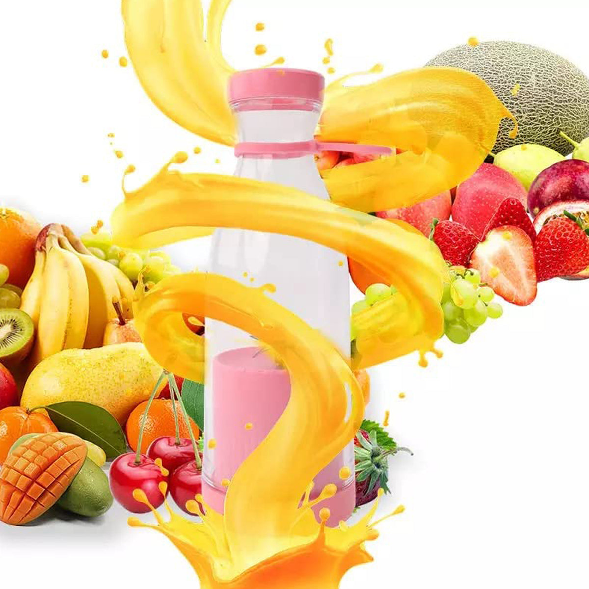 Blender Portable Juicer For Smoothie Juice Vegetable Shakes With 6 Blades Wireless Charging Mini Personal Size Mixer Bottle Grinder 420 Ml Multicolor